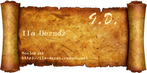 Ila Dezső névjegykártya